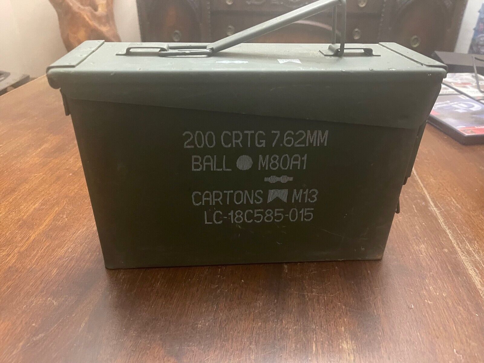 Military 30 CAL M19A1 Empty AMMO CAN 7.62mm BOX .30 CALIBER Good Condition