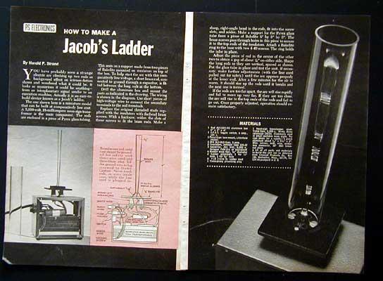 Traveling Arc Jacobs Ladder Mad Science How-To build PLANS