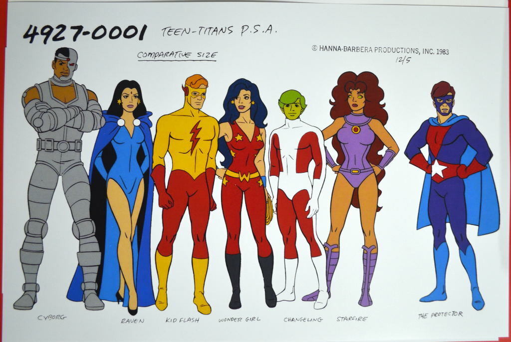 DC Style Guide PRINT The NEW TEEN TITANS SIZE COMPARISON Cyborg Robin Beast Boy