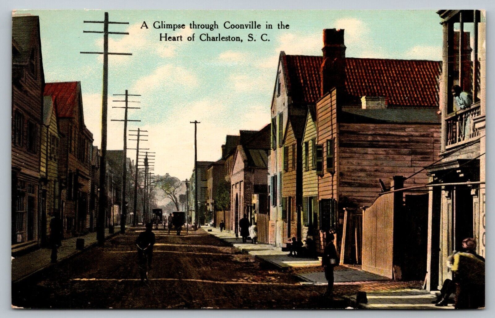 Postcard Glimpse Through Coonville Bicycle Dirt Road Charleston South Carolina
