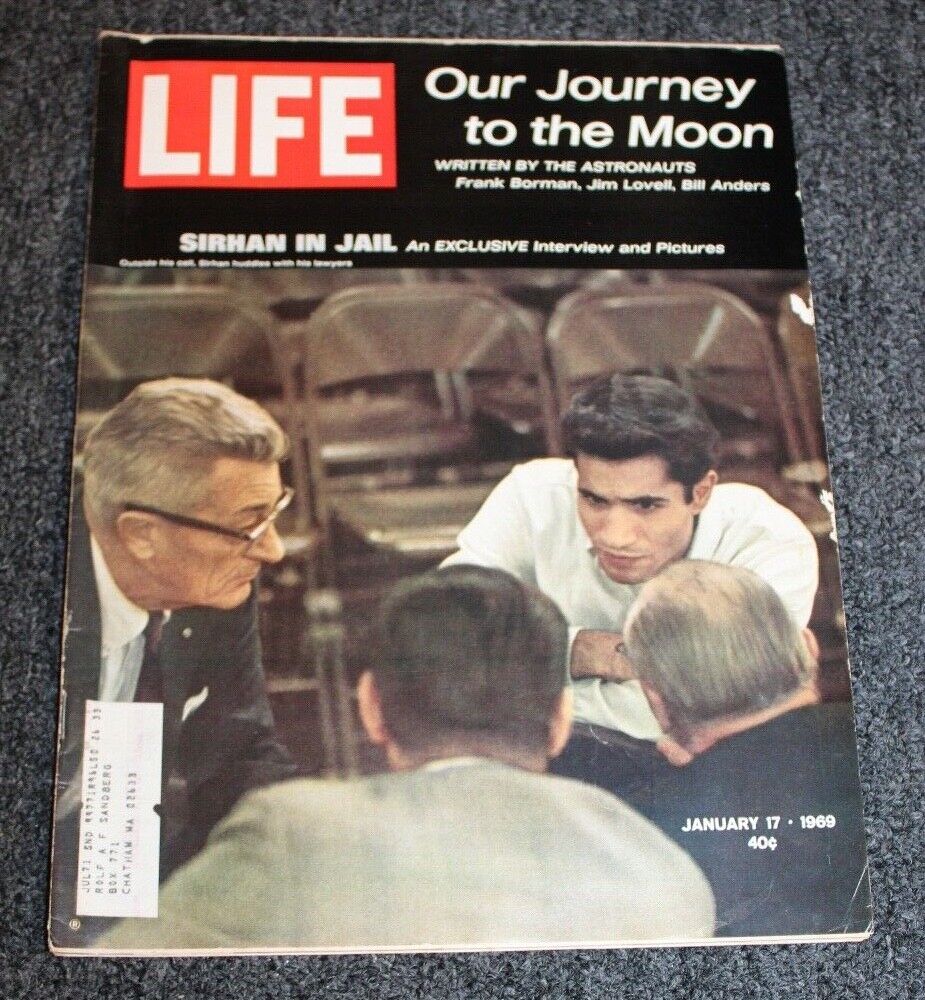 Vintage Life Magazine ~ Our Journey To The Moon SIRHAN IN JAIL January 17, 1969