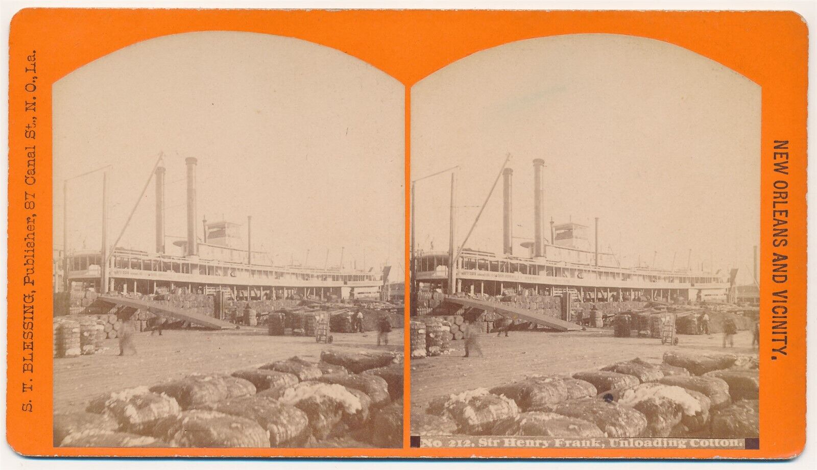 LOUISIANA SV - New Orleans - Steamer Henry Frank - ST Blessing 1880s
