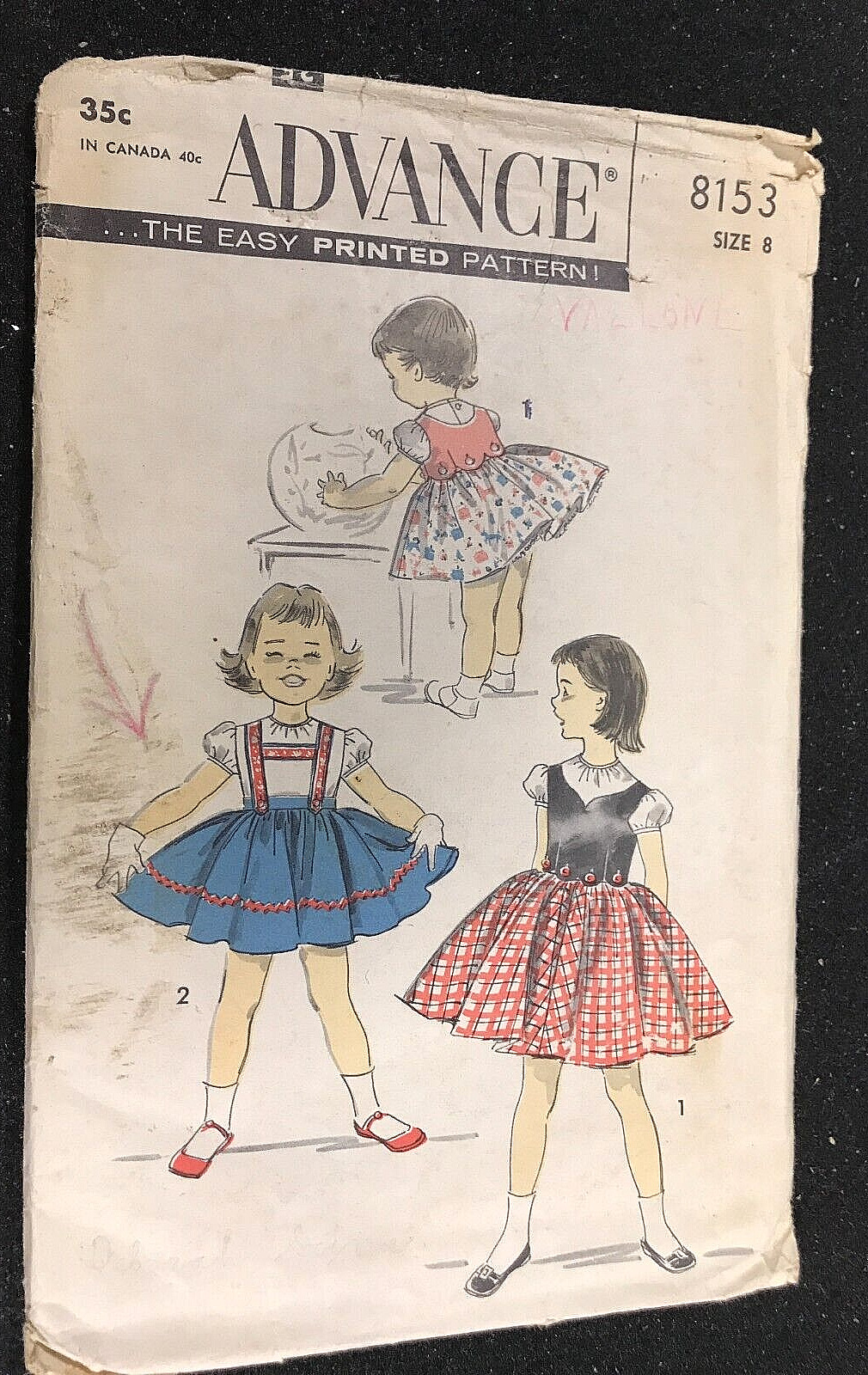 Vintage Advance Sewing Pattern - Little Girl - Size 8