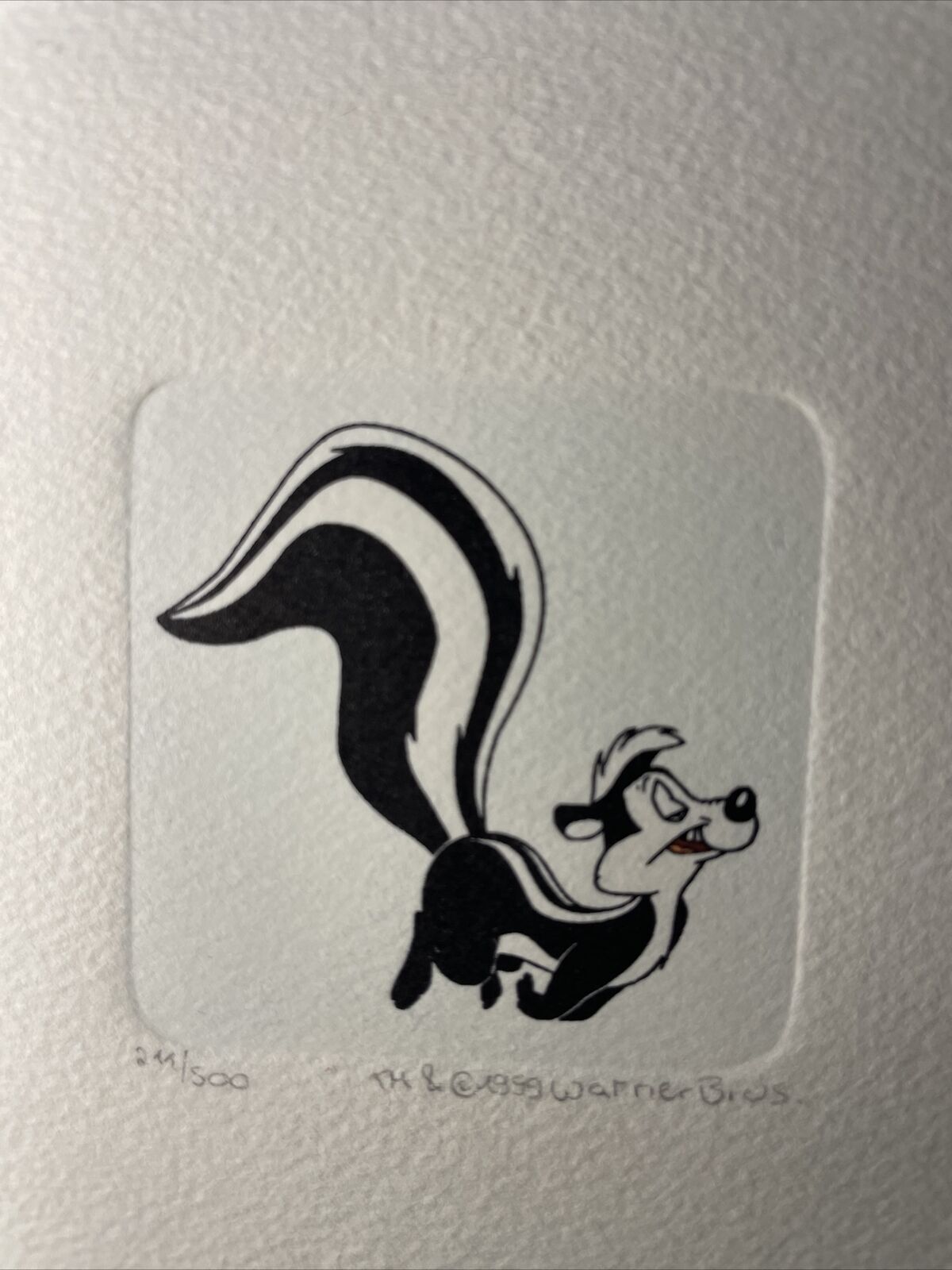 PEPE LE PEW Animation Art Limited Edition Etching WB Cels Cartoons COA I16