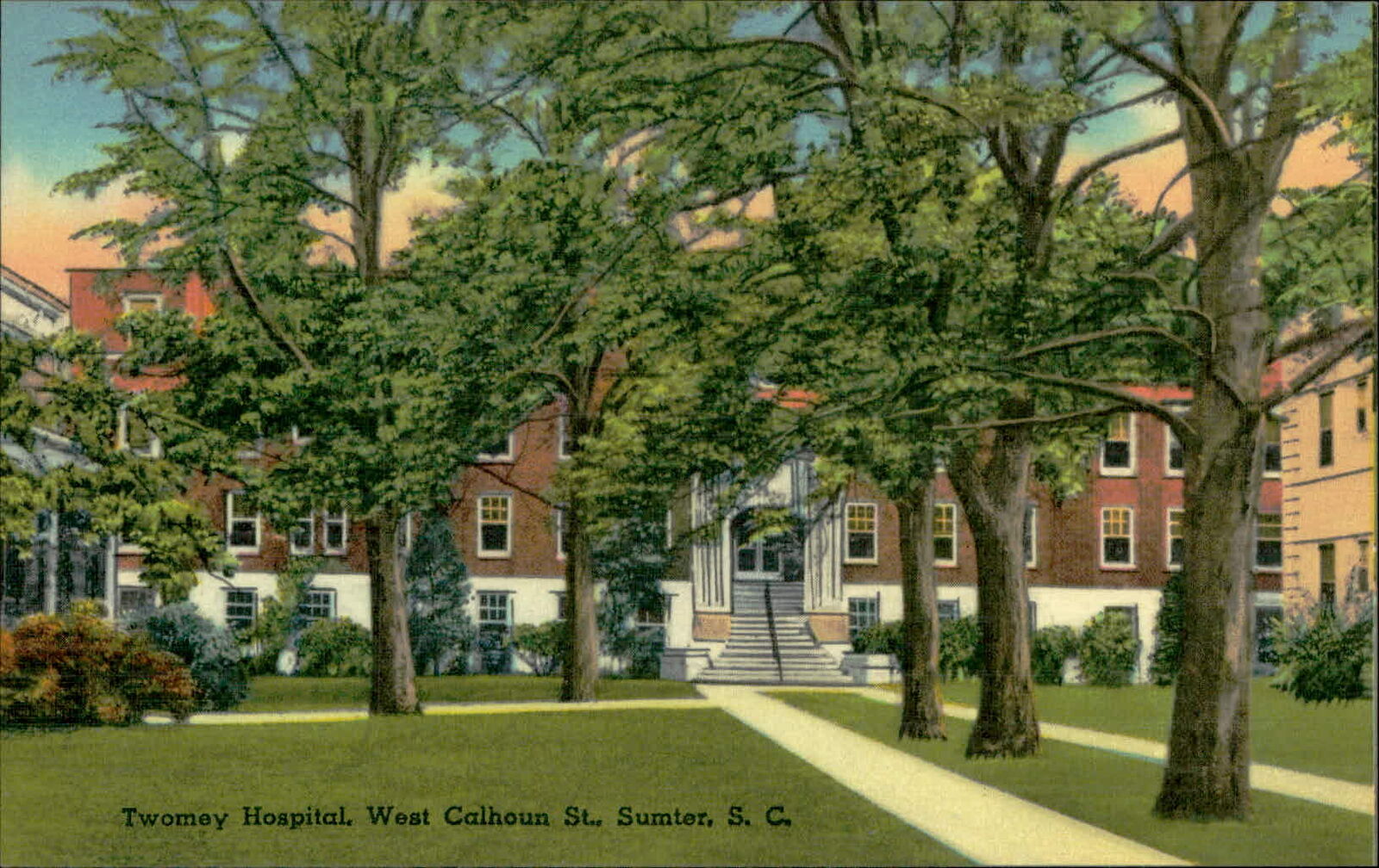 Postcard: 38 Twomey Hospital. West Calhoun St., Sumter, S. C.
