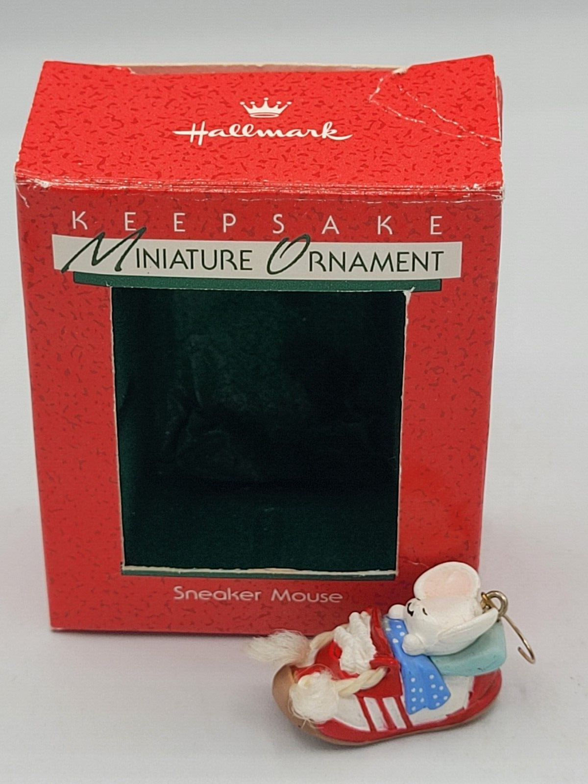 Hallmark Keepsake Miniature Christmas Ornament - Sneaker Mouse - 1988 - MIB