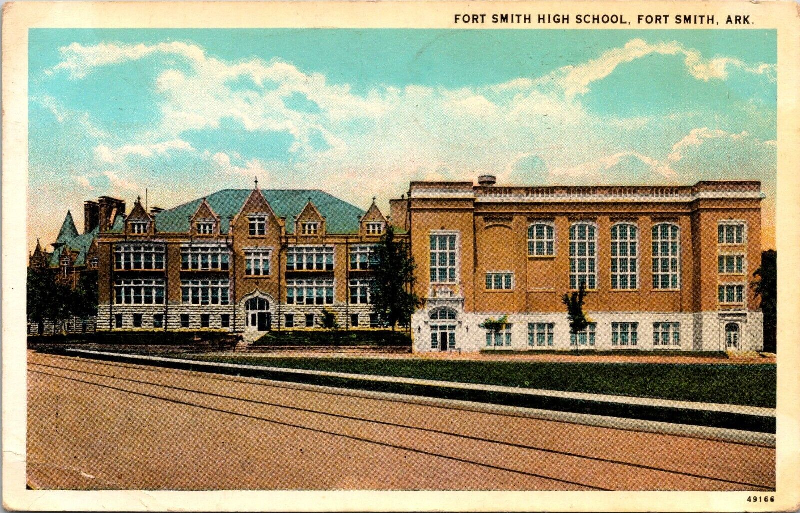 Fort Smith AR Fort Smith High School Building 1930 Postcard