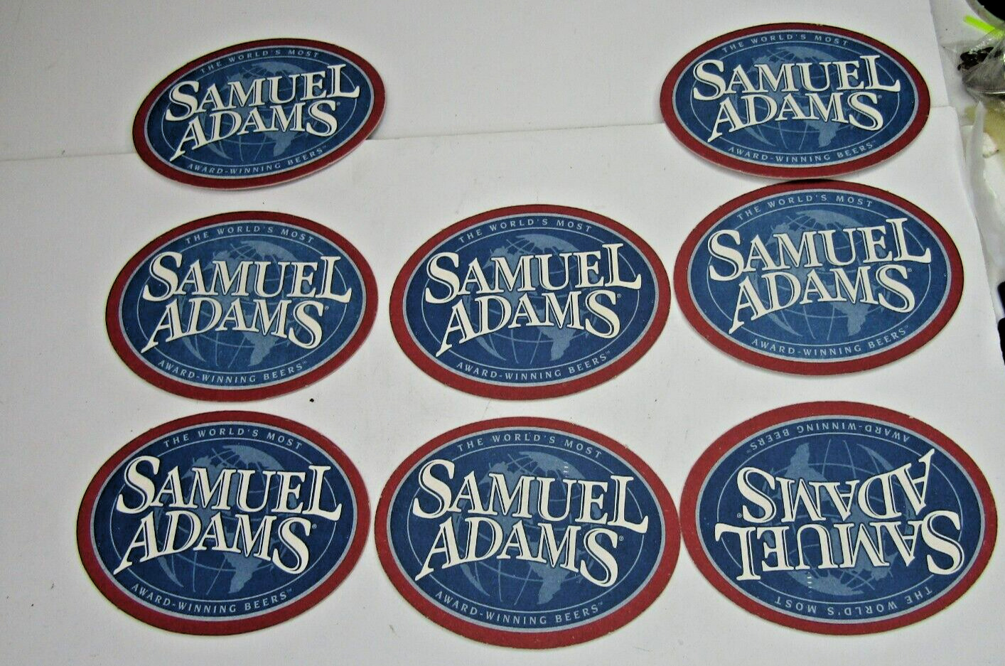 VTG Samuel Adams Oval Coasters Lot of Eight