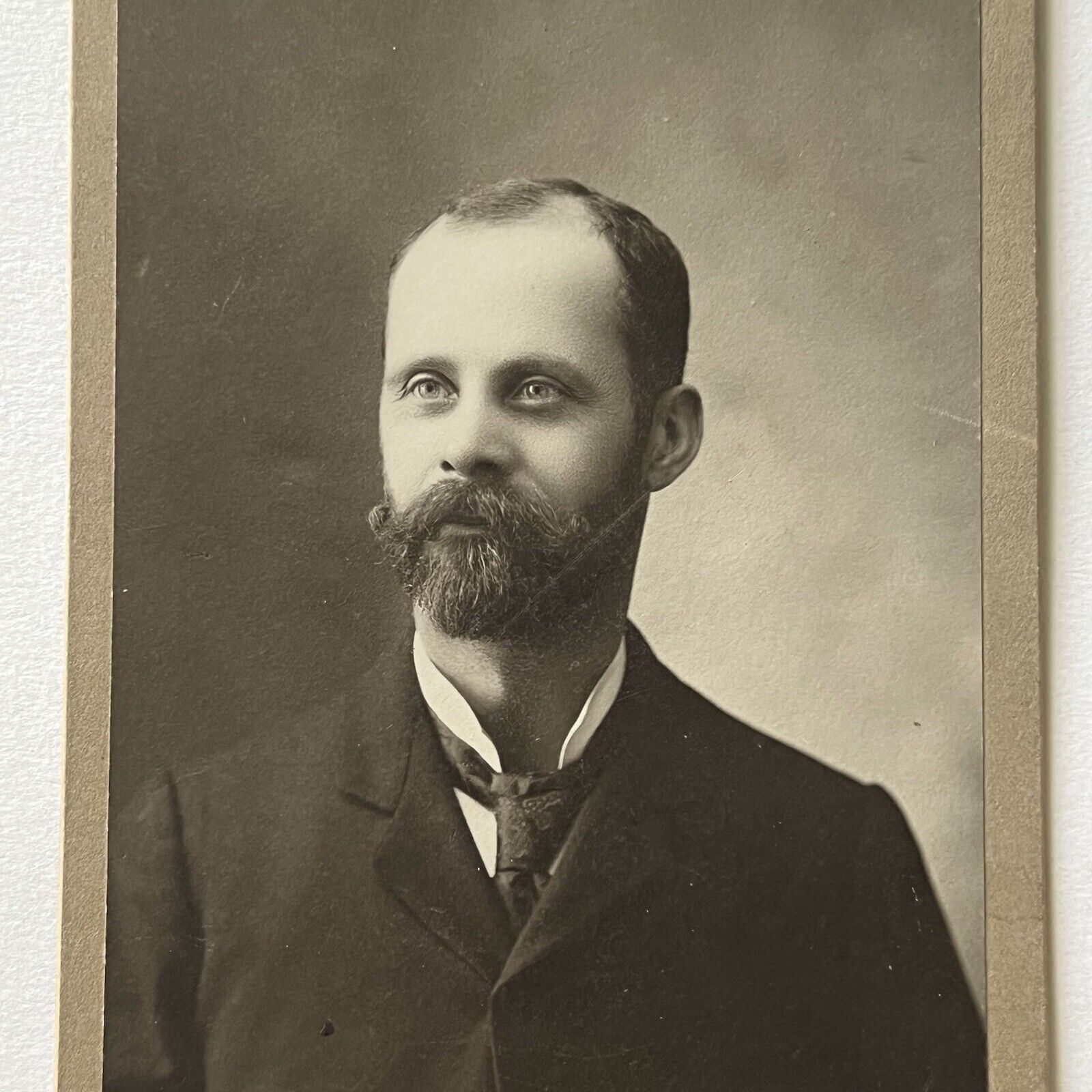 Antique Cabinet Card Photograph Charming Man Beard Suit Minneapolis MN