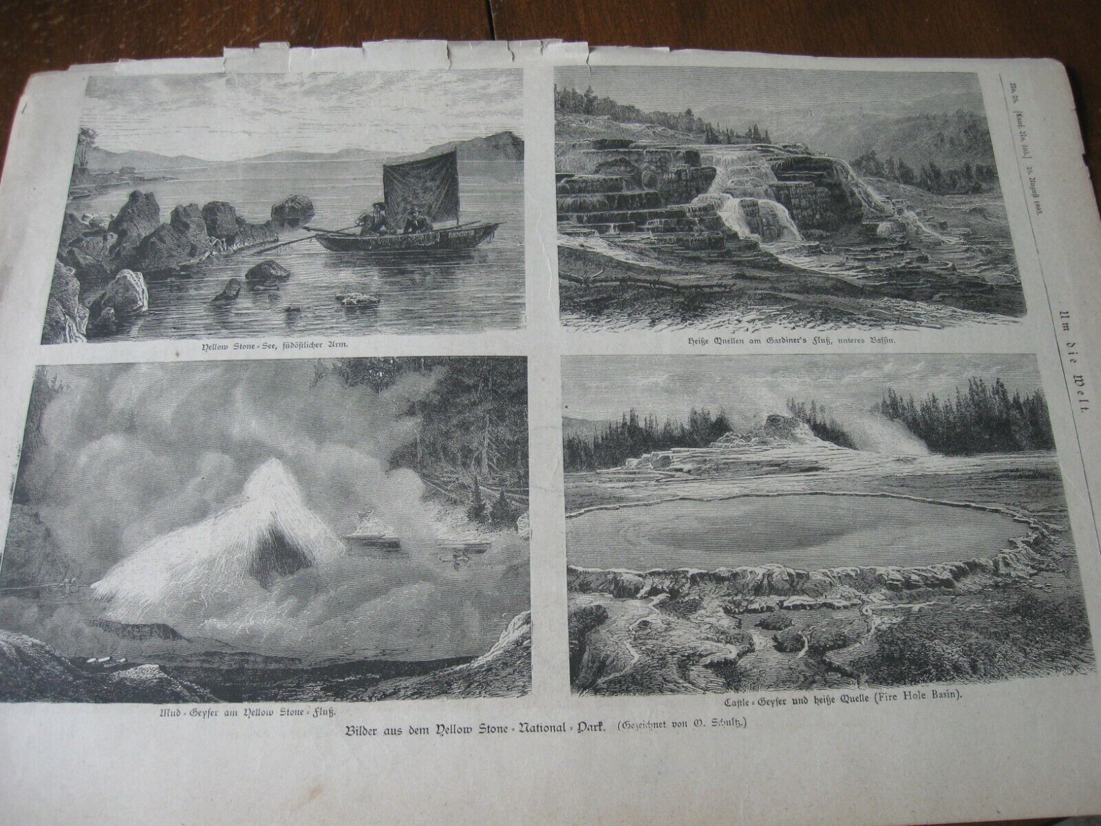 1884 Art Print ENGRAVING - YELLOWSTONE NATIONAL PARK Views