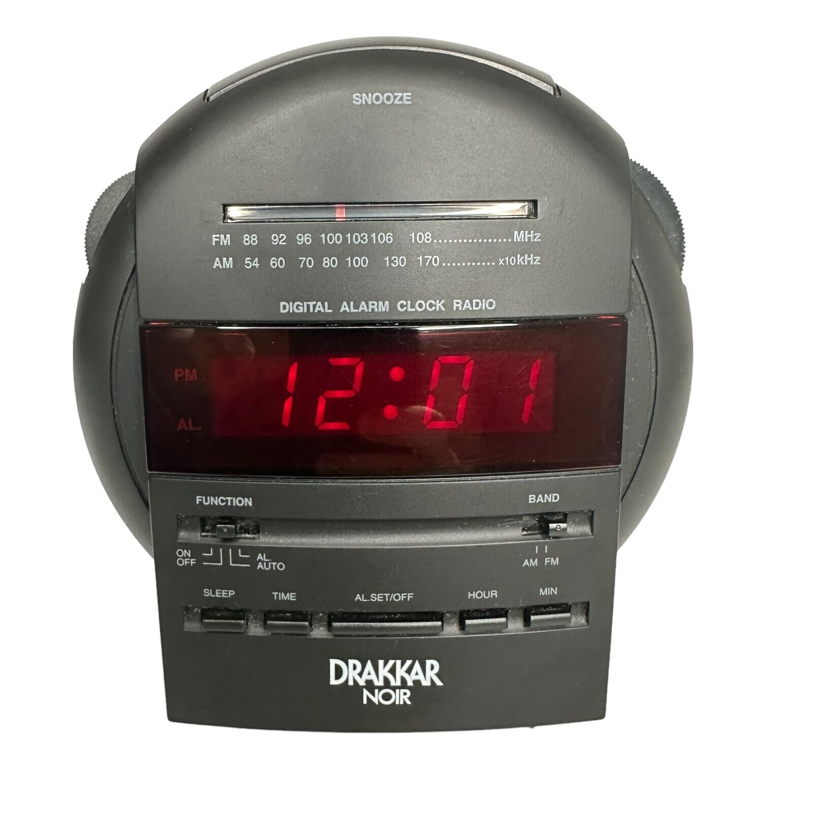 Vintage Drakkar Noir Cologne Alarm Clock Radio Receiver AM / FM 1998 Tested
