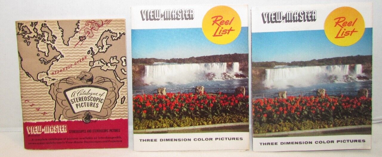 Vintage View-Master Catalogs, 3 different 1947, 1956, 1957