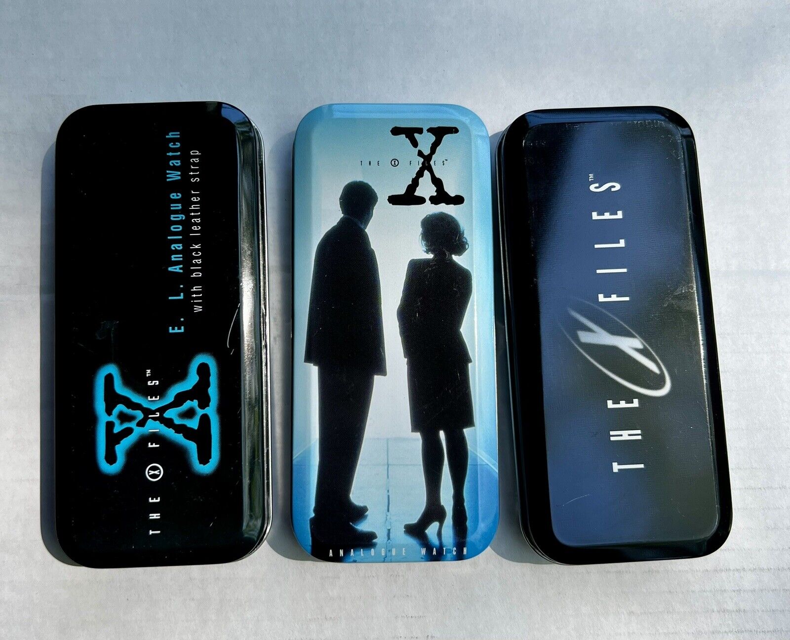 X-Files Set Of 3 Metal Tins With Wrist Watch’s