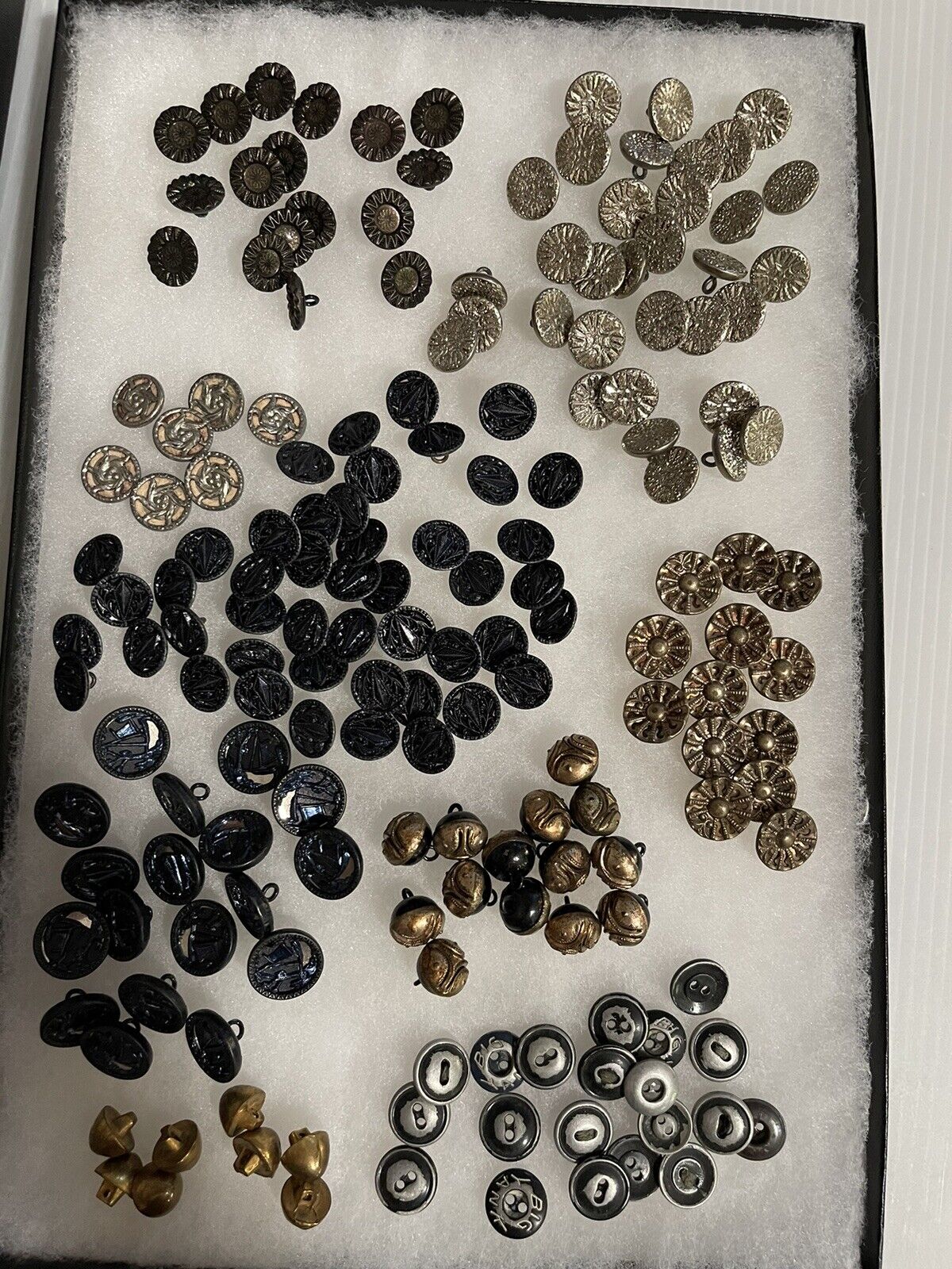 Assortment of Vintage Large Lot of  Metal/ Glass Buttons #3
