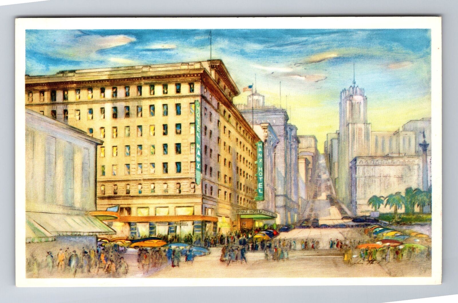 San Francisco CA-California, Manx Hotel, Advertisement Souvenir Vintage Postcard