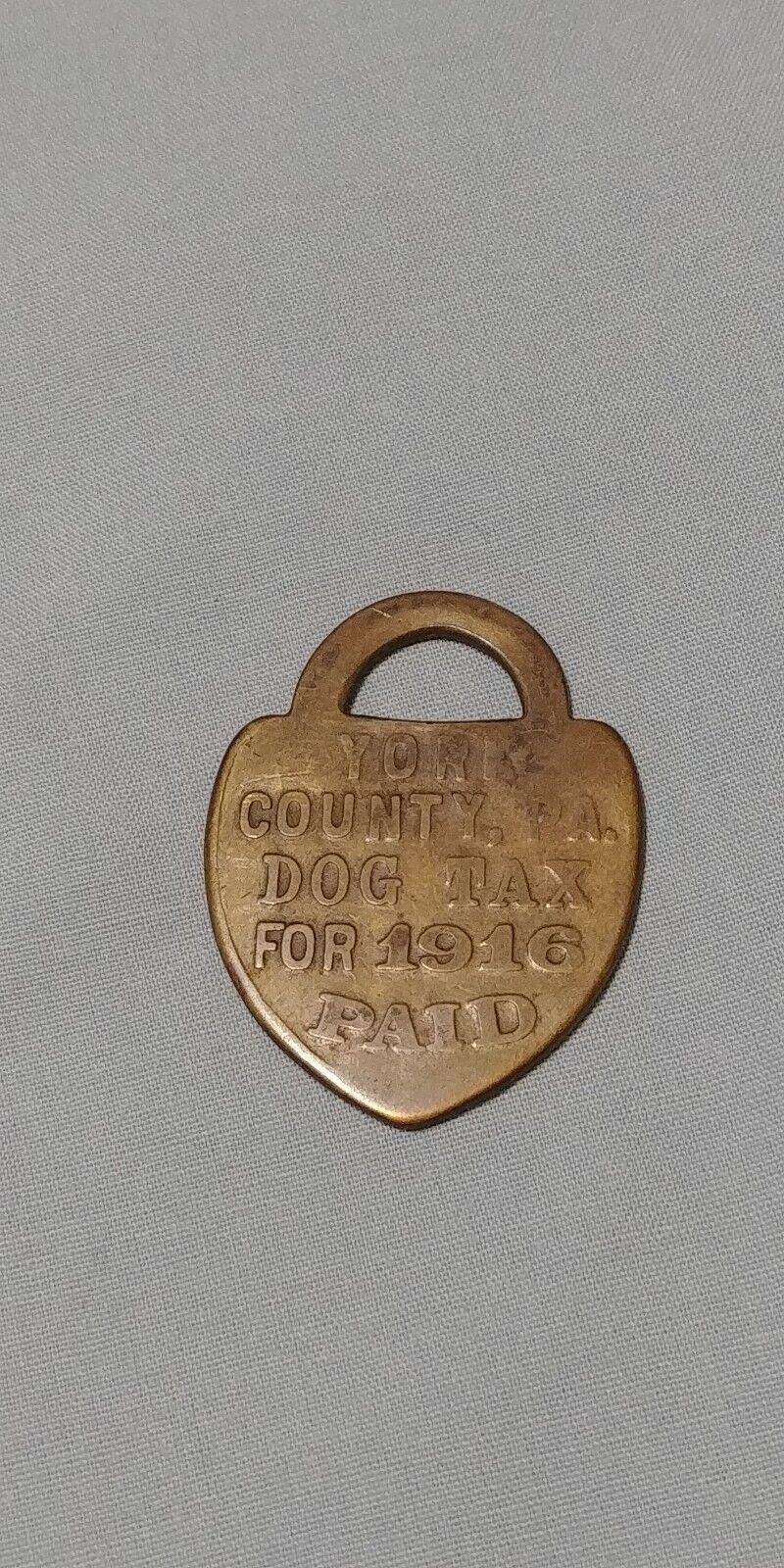1916 York County Pennsylvania Dog Tag