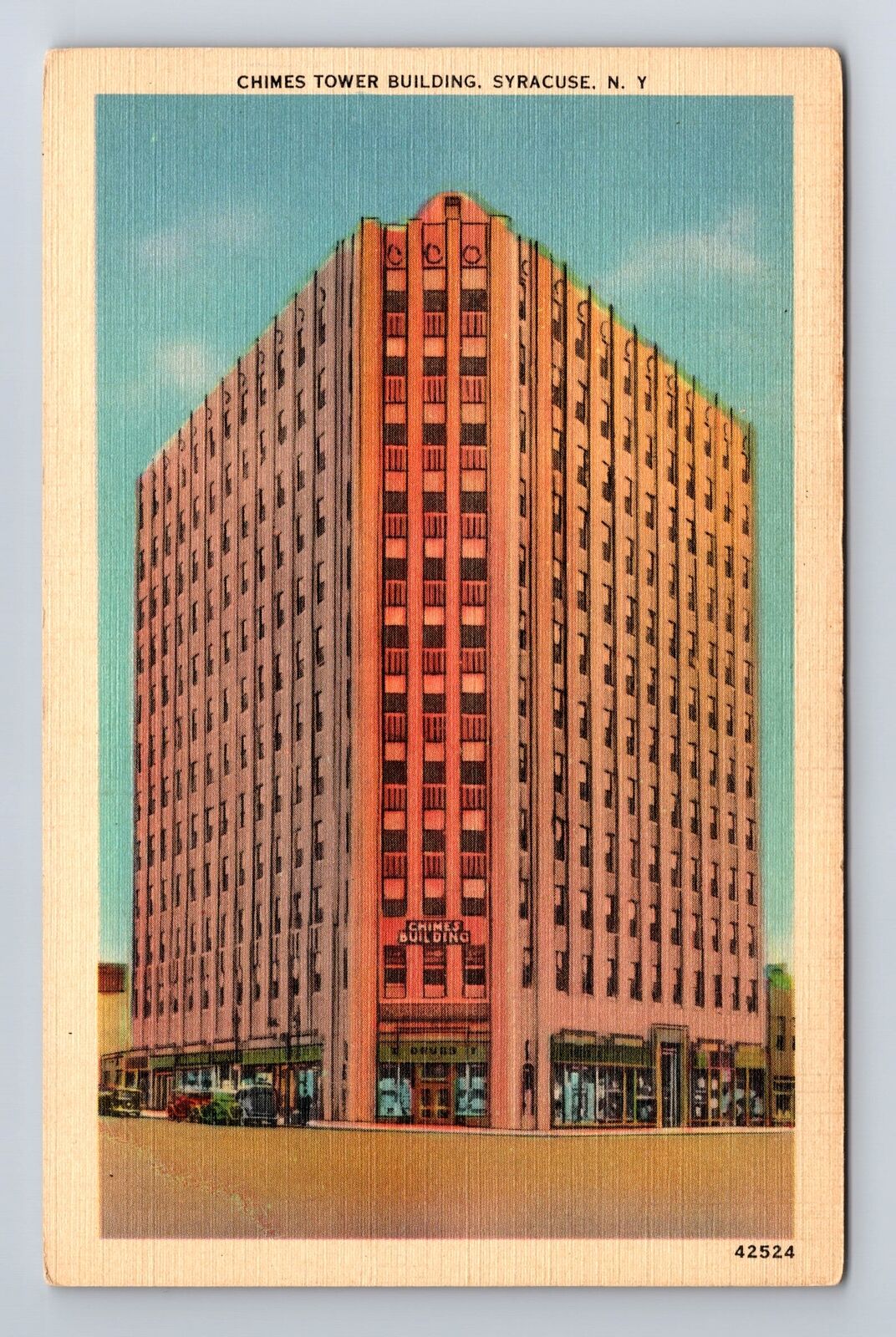 Syracuse NY-New York, Chimes Tower Building, Antique, Vintage Postcard