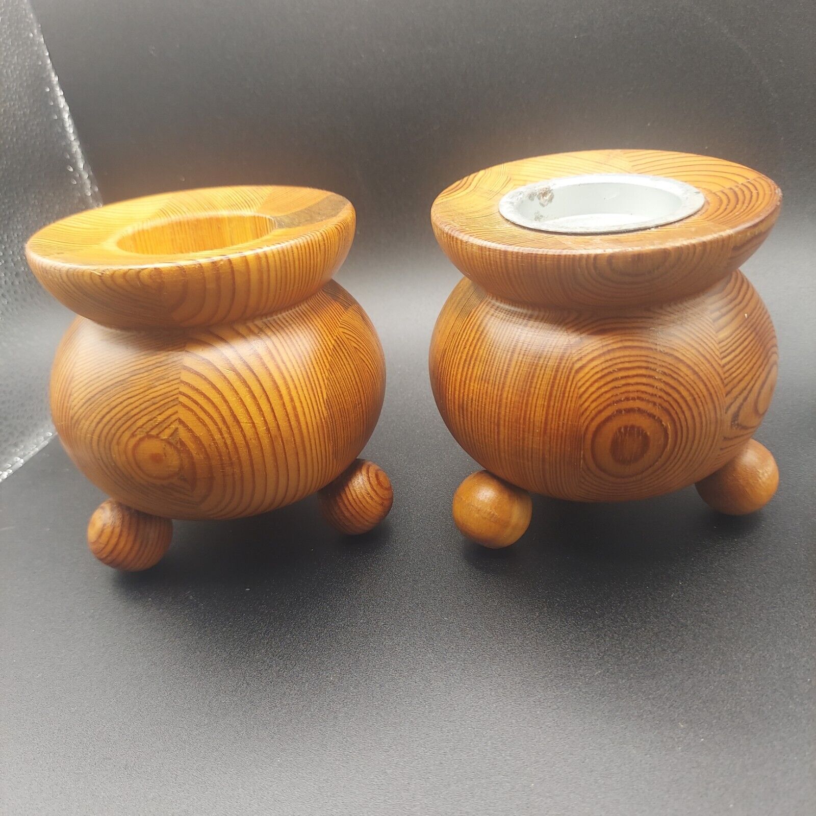  MCM Unique Handcrafted Wood Candleholders. Made in Sweden.  