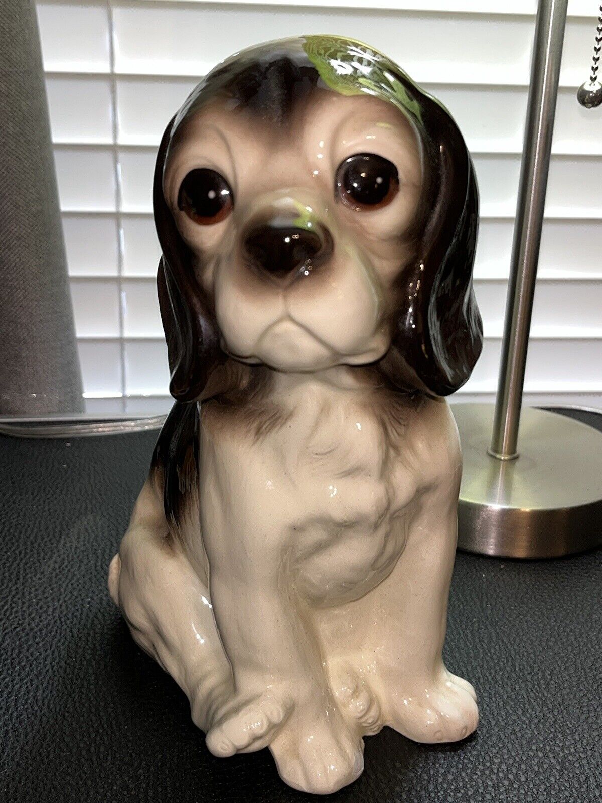 1988 VTG SIGNED OOAK Beagle Dog Statue Puppy Handmade Ceramic Porcelain Glazed