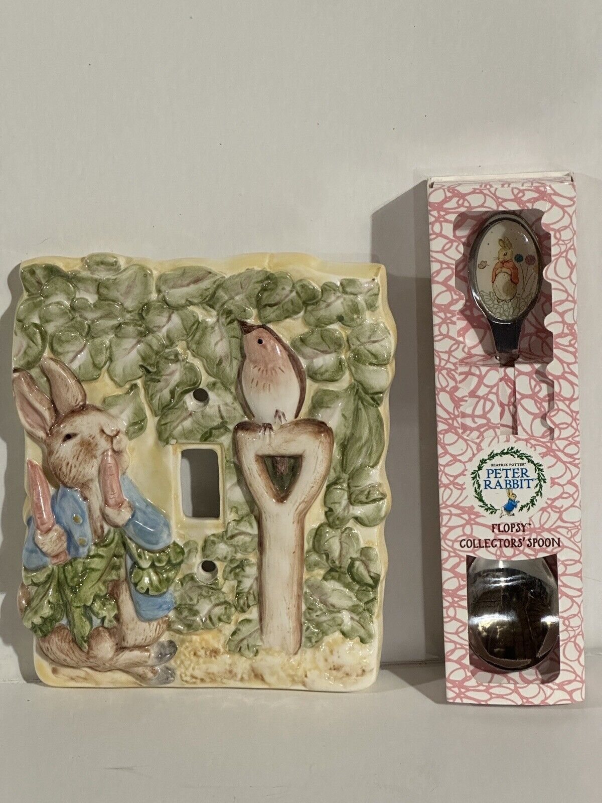 Beatrix Potter Light fixture and Flopsy Spoon