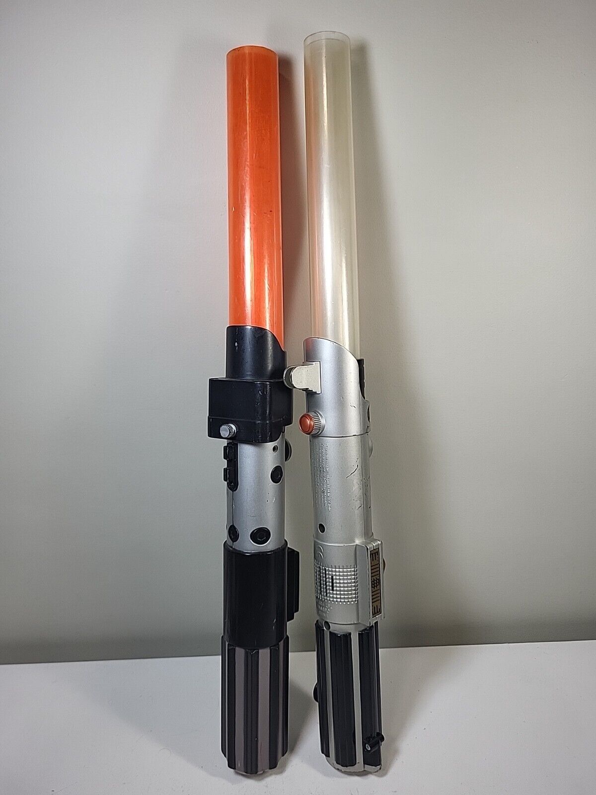 Vintage Hasbro Star Wars 1996 & 2004 Darth Vader Electronic Lightsaber Orange