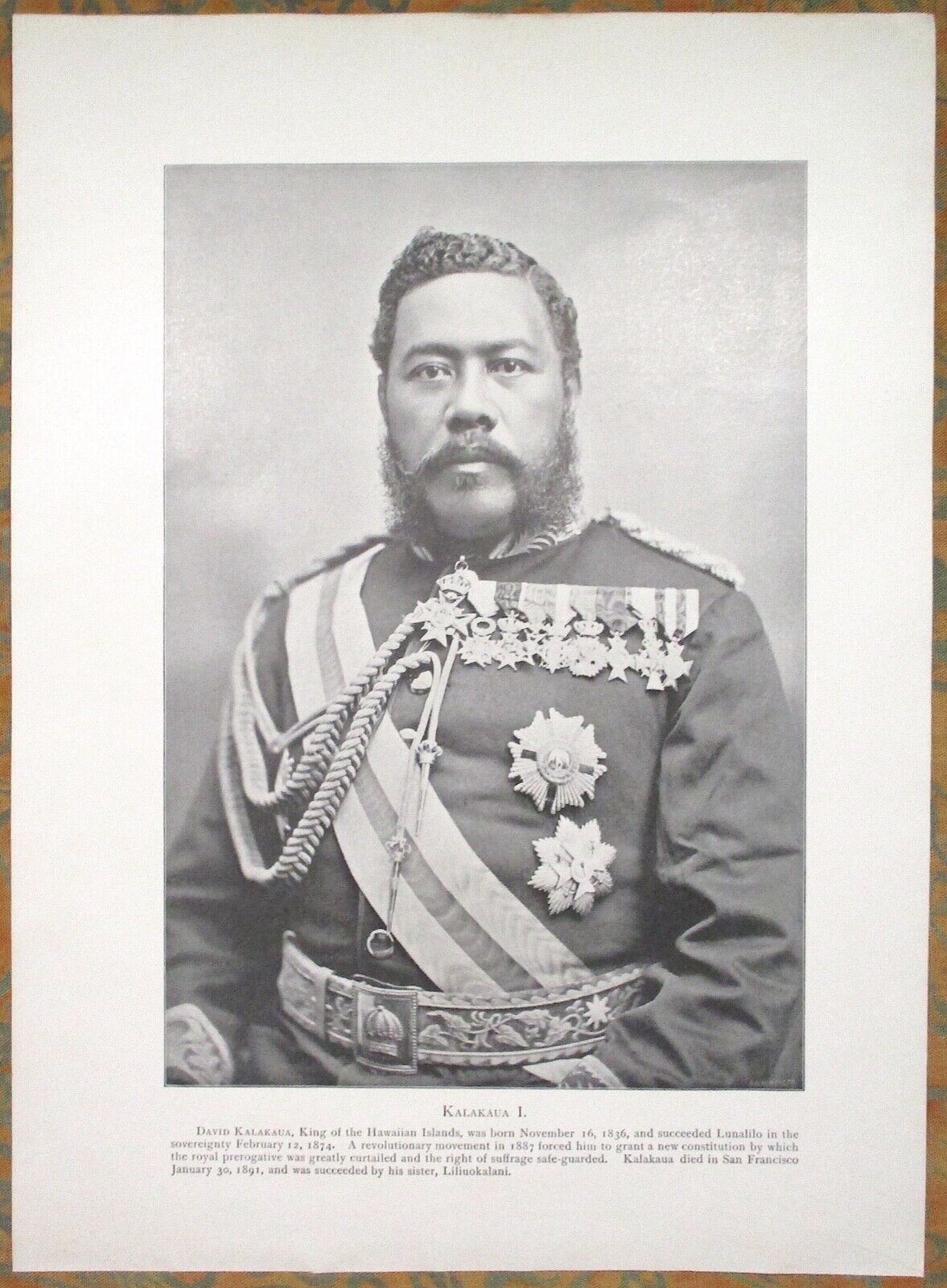 1898 Large HAWAIIAN Photos~ King David KALAKAUA ~ The Harbor of Honolulu ~HAWAII