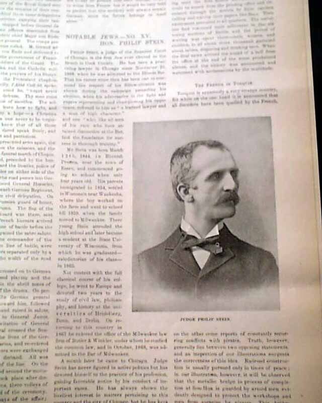 Philip Stein American Rabbi Jewish Jews Judaica Biography Photo 1893 Newspaper  