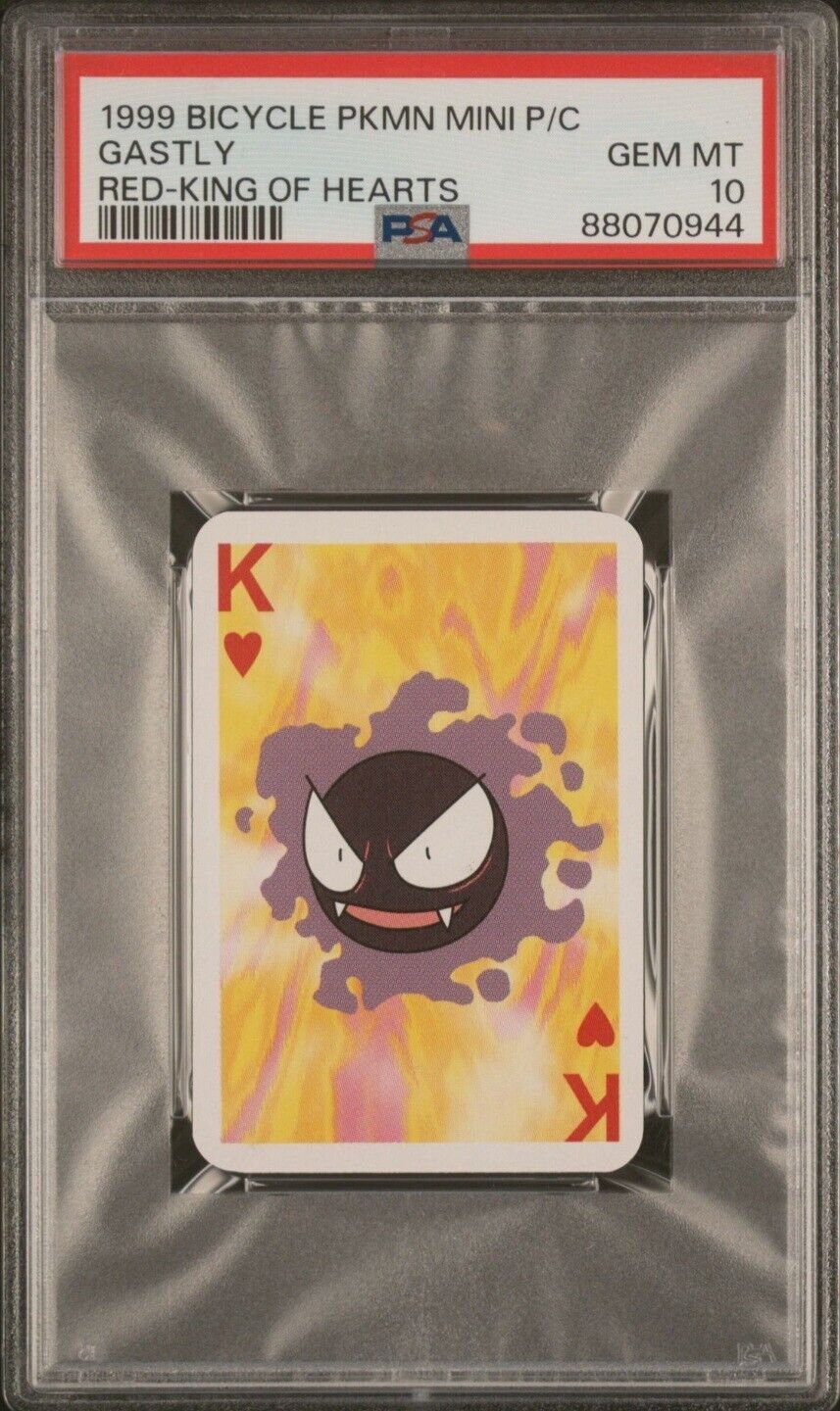 Pokemon Gastly PSA 10 Bicycle Mini Playing Card 1999 Gem Mint King Of Hearts