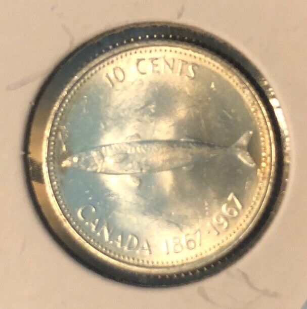 1867-1967  Canada 10 Cents Silver Coin-18.03MM-KM#67