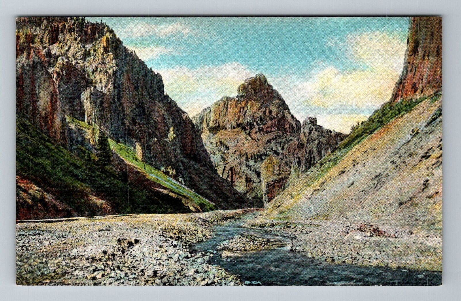 San Luis Valley CO-Colorado Willow Creek At Creede Canon Stream Vintage Postcard