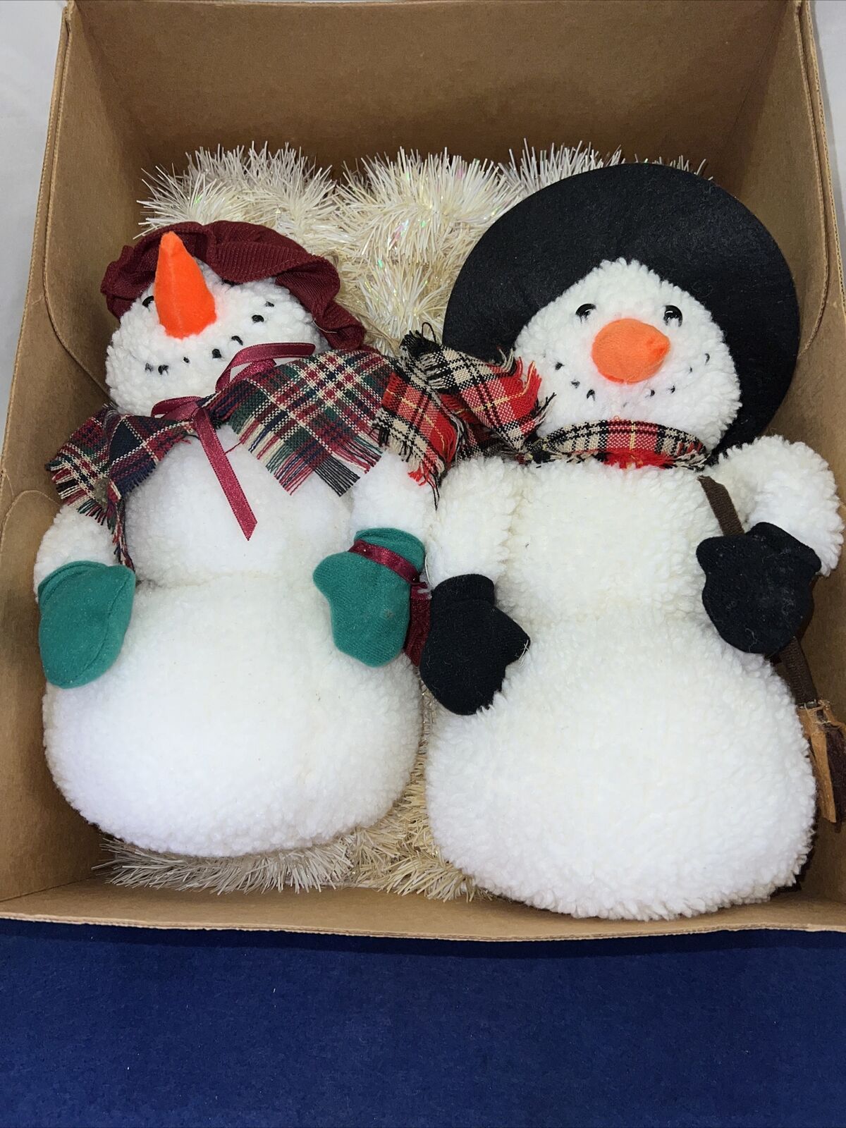 Mr & Mrs Snowman Musical Plush Christmas Decor Made By Hug & Luv Tested &Working