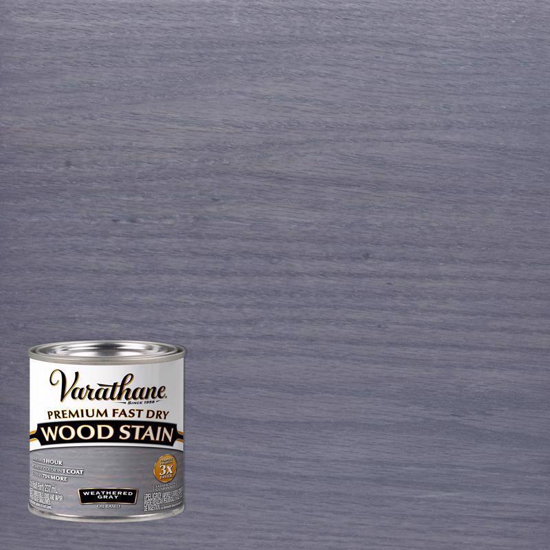 Varathane 269398 Weathered Gray 275 sq. ft. Coverage Fast Dry Wood Stain 1/2 pt.