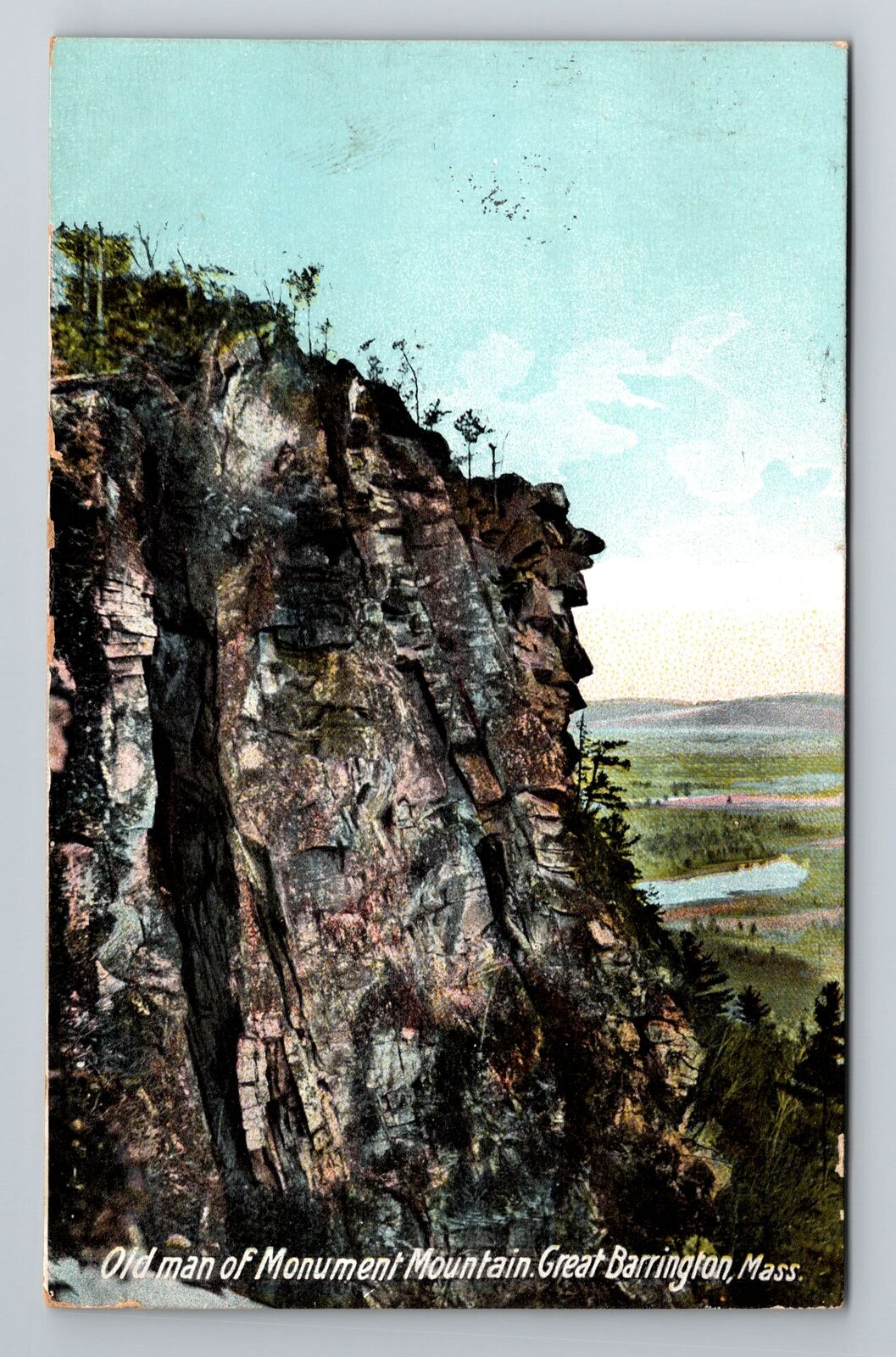 Great Barrington, MA-Massachusetts, Old Man Monument Mtn c1910, Vintage Postcard
