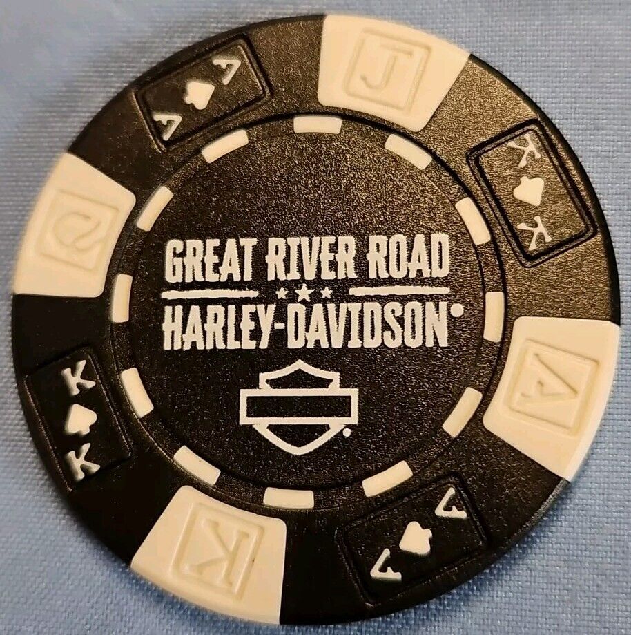 GREAT RIVER ROAD HARLEY DAVIDSON OF QUINCY, ILLINOIS DEALERSHIP POKER CHIP NEW