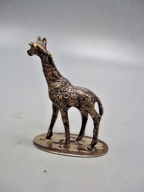 Rare Piece Unique 925  Silver Giraffe Statue Representing African Civilization