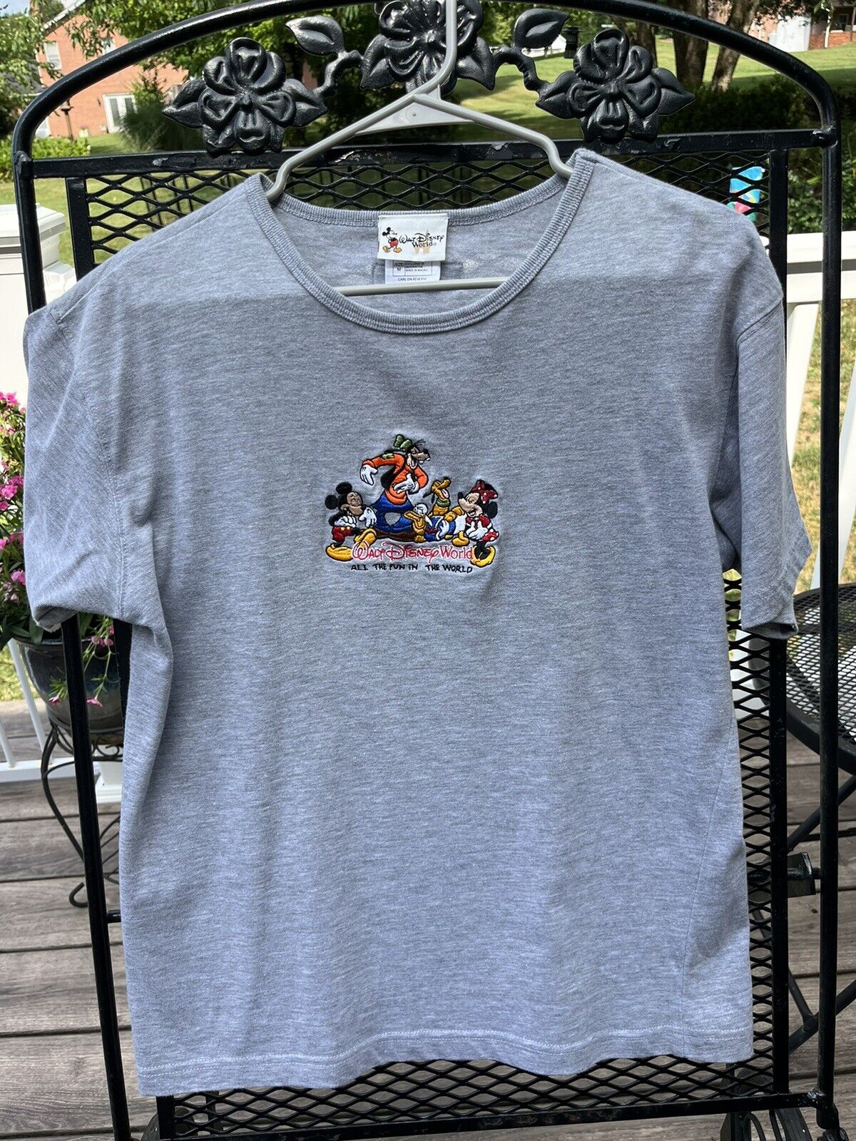 Vintage Embroidered Disney Mickey And Friends T Shirt : Gray; Women’s;  M