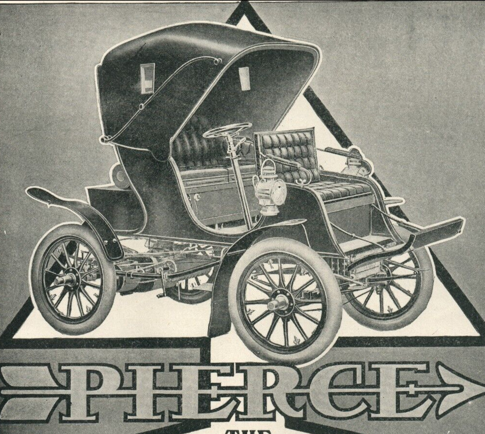 1905 George Pierce-Arrow Stanhope Car Auto Vehicle Mfg Print Advertisement 7636
