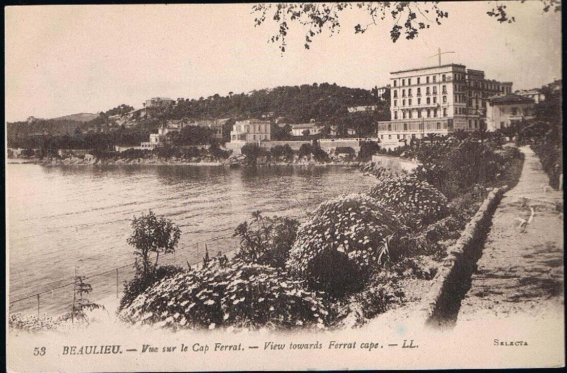 BEAULIEU 06 Cap Ferrat CPA written by Marcelle and Michel to her mother circa 1920-30