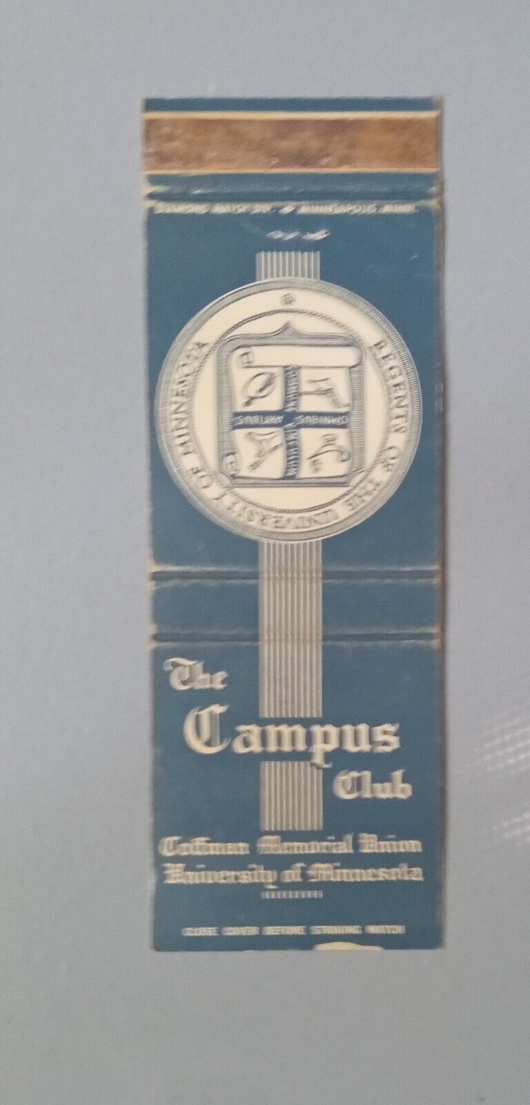 The Campus Club University Of Minnesota Matchbook Cover