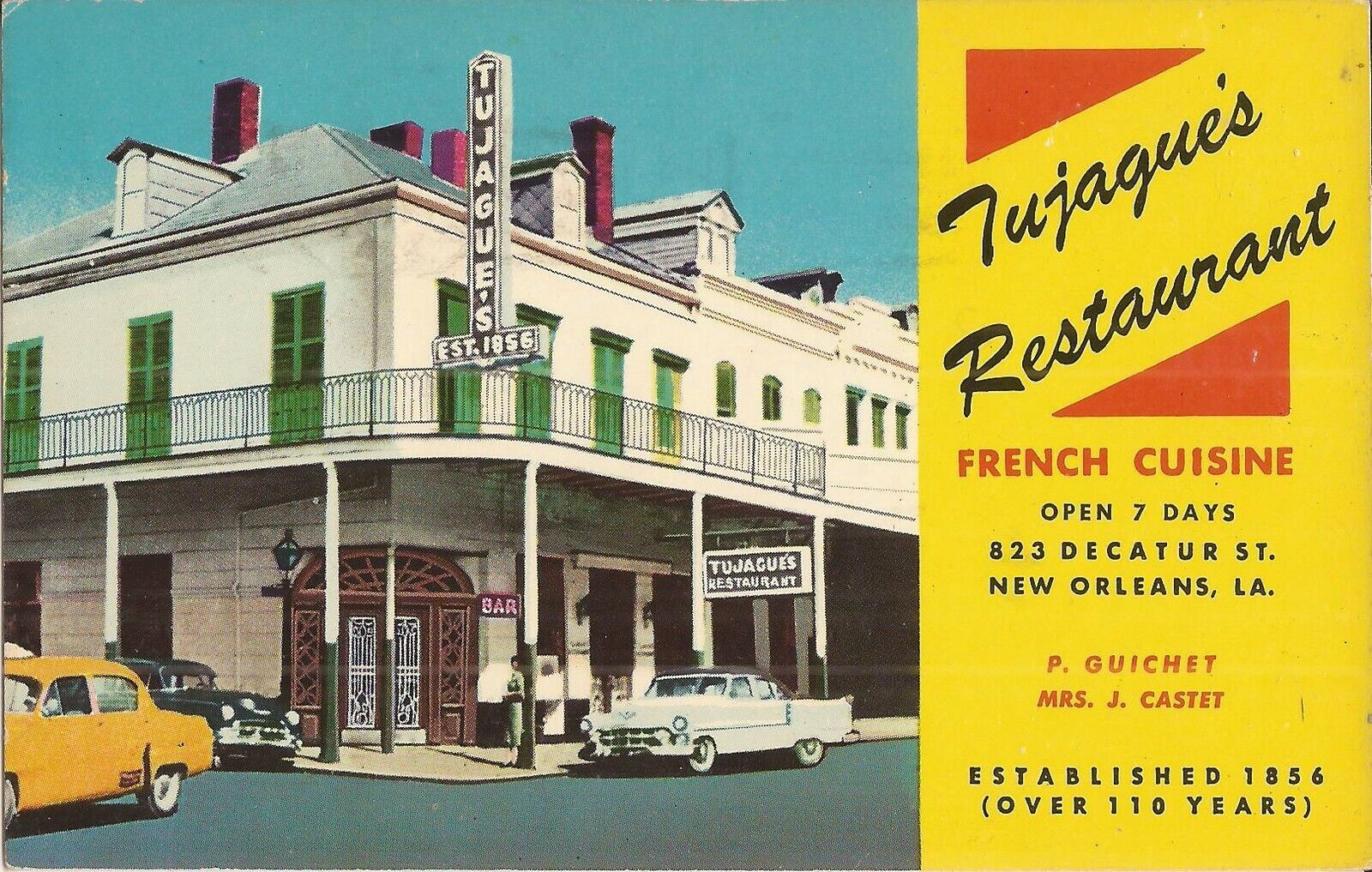 New Orleans, LOUISIANA - Tujague French Restaurant - 1968