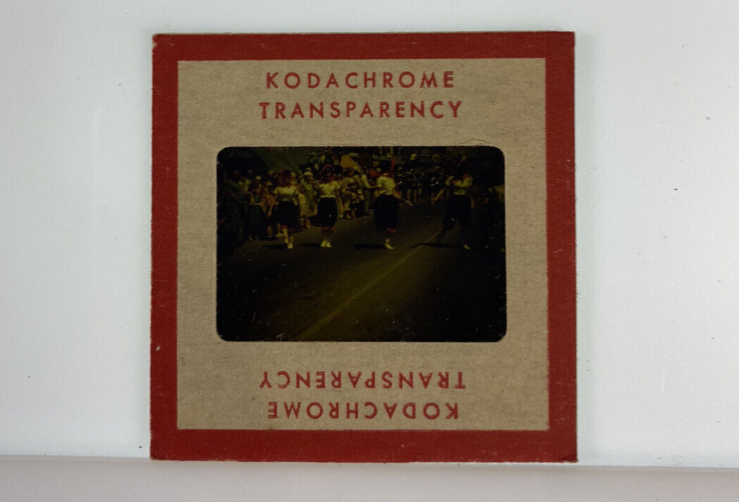 Vintage Kodachrome Transparency Original 35 mm Photo Women Walking In Parade G13