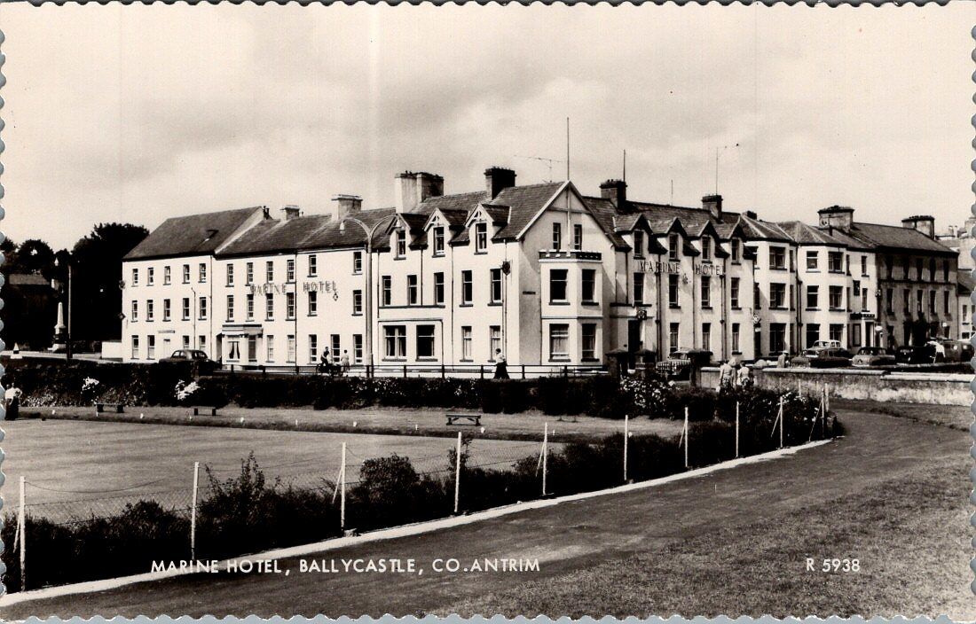 Marine Hotel, BALLYCASTLE, Ireland Real Photo Postcard