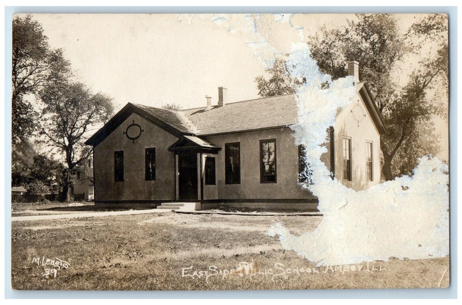 c1910\'s East Side Public School Amboy Illinois IL RPPC Photo Antique Postcard