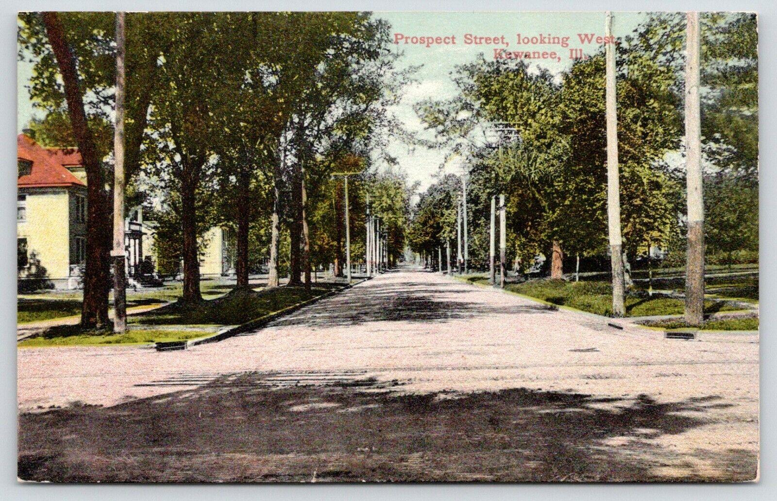 Kewanee Illinois~Looking West at Prospect Street Homes~Cross Trolley Tracks~1910
