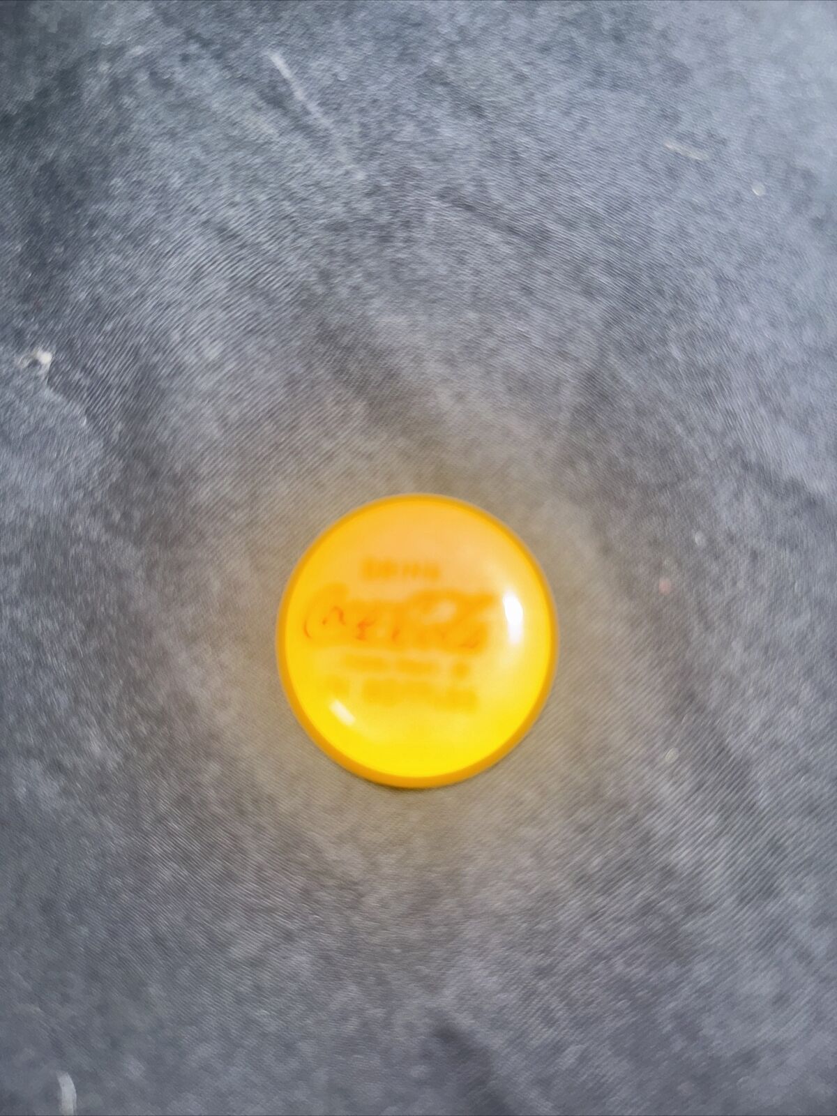 Vintage  Tiny  Coca Cola Yellow Button Pin 