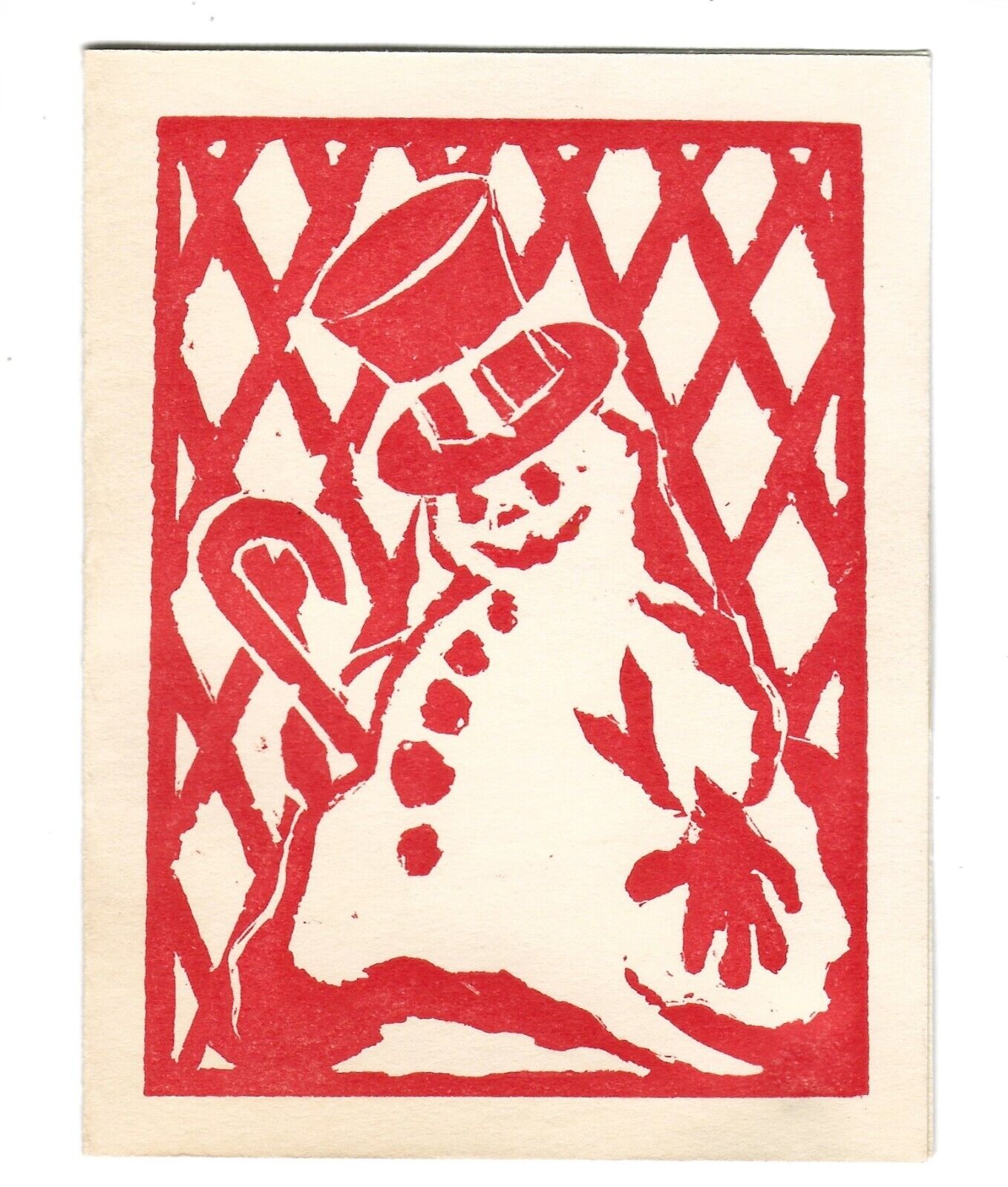 1938 Snow Ball winter dance invitation, scary snowman, Flint Junior College