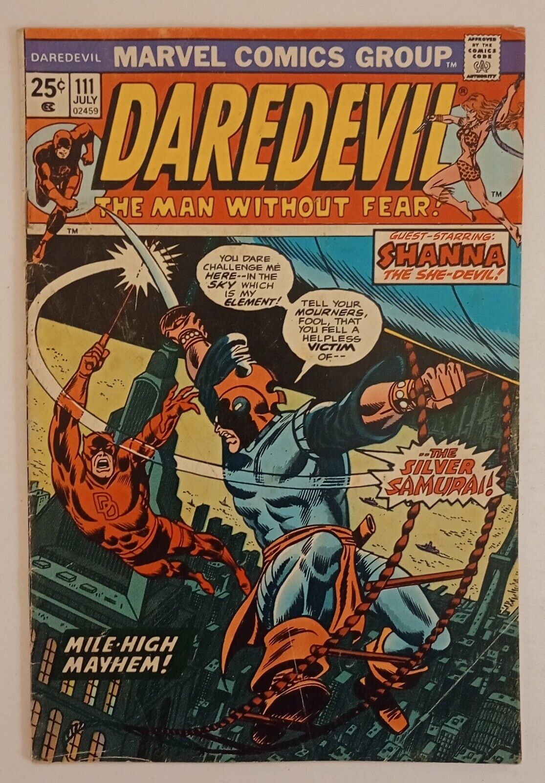 Daredevil #111 (1st app of Silver Samurai)  1975 MVS Intact 