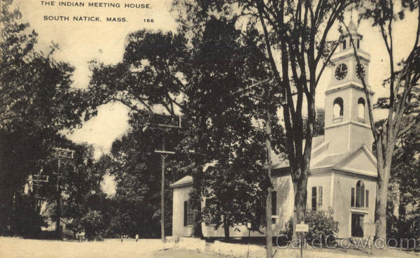 South Natick,MA The Indian Meeting House Middlesex County Massachusetts Postcard