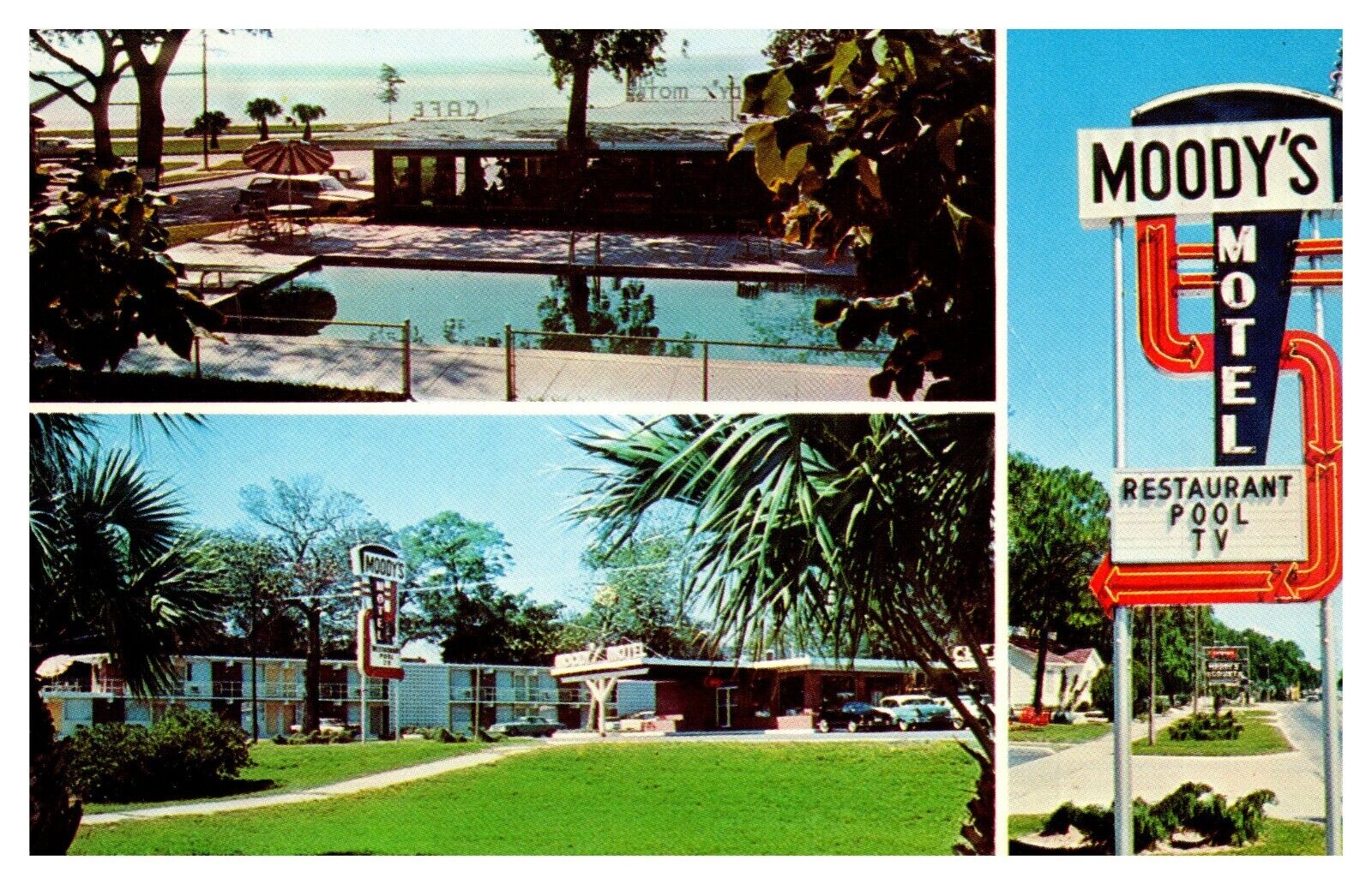 postcard Moody\'s Motel West Beach Gulfport Mississippi multi view A2172
