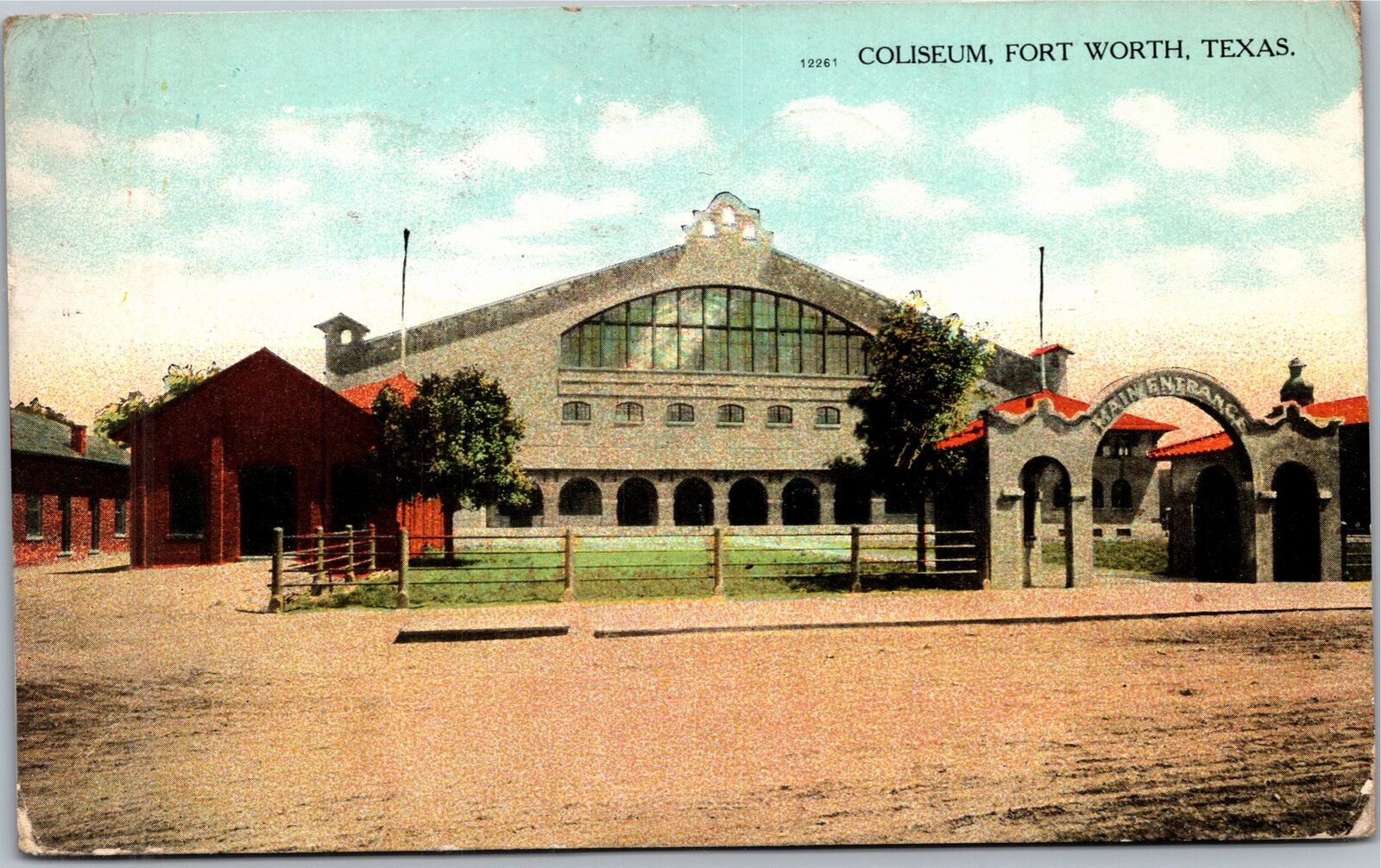 Postcard TX Fort Worth Coliseum 1910